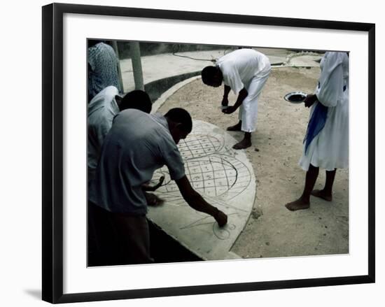 Preparations for Voodoo Ceremony at House, Haiti, West Indies, Central America-David Lomax-Framed Photographic Print