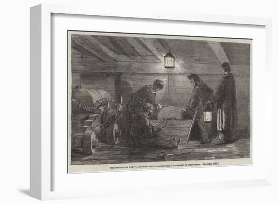 Preparations for War, a Midnight Scene on Board HMS Dauntless, in Wingo Sound-null-Framed Giclee Print