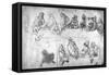 Preparatory Drawing For the Last Supper-Leonardo da Vinci-Framed Stretched Canvas