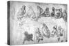 Preparatory Drawing For the Last Supper-Leonardo da Vinci-Stretched Canvas