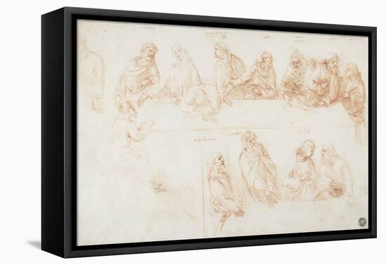 Preparatory Drawing for the Last Supper-Leonardo da Vinci-Framed Stretched Canvas