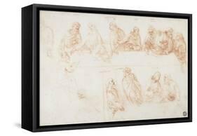 Preparatory Drawing for the Last Supper-Leonardo da Vinci-Framed Stretched Canvas