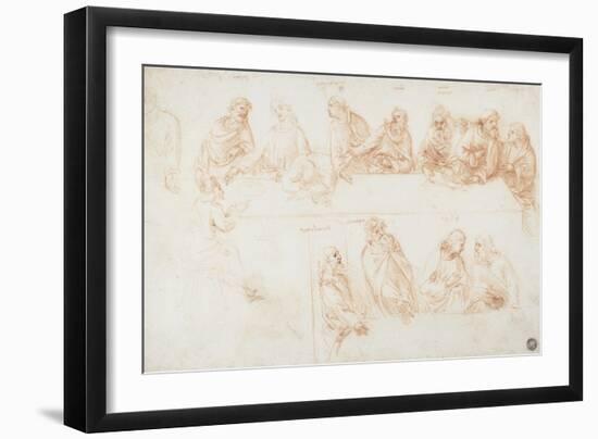 Preparatory Drawing for the Last Supper-Leonardo da Vinci-Framed Giclee Print