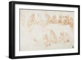 Preparatory Drawing for the Last Supper-Leonardo da Vinci-Framed Giclee Print