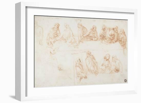 Preparatory Drawing for the Last Supper-Leonardo da Vinci-Framed Giclee Print