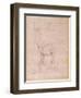 Preparatory Drawing for the Tomb of Pope Julius Ii (1453-1513) (Charcoal on Paper) (Verso)-Michelangelo Buonarroti-Framed Giclee Print