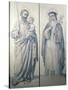 Preparatory Drawing of St. Catherine of Siena and St. Christopher, 1871-V. de Matteis-Stretched Canvas