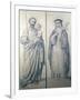 Preparatory Drawing of St. Catherine of Siena and St. Christopher, 1871-V. de Matteis-Framed Giclee Print