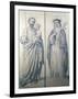 Preparatory Drawing of St. Catherine of Siena and St. Christopher, 1871-V. de Matteis-Framed Giclee Print