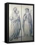 Preparatory Drawing of St. Catherine of Siena and St. Christopher, 1871-V. de Matteis-Framed Stretched Canvas