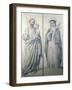 Preparatory Drawing of St. Catherine of Siena and St. Christopher, 1871-V. de Matteis-Framed Giclee Print