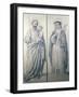 Preparatory Drawing of St. Catherine of Siena and St. Christopher, 1871-V. de Matteis-Framed Giclee Print