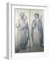 Preparatory Drawing of St. Catherine of Siena and St. Christopher, 1871-V. de Matteis-Framed Giclee Print