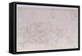 Preparatory Sketch for the "Battle of the Cascina" and Two Additional Sketches-Michelangelo Buonarroti-Framed Stretched Canvas