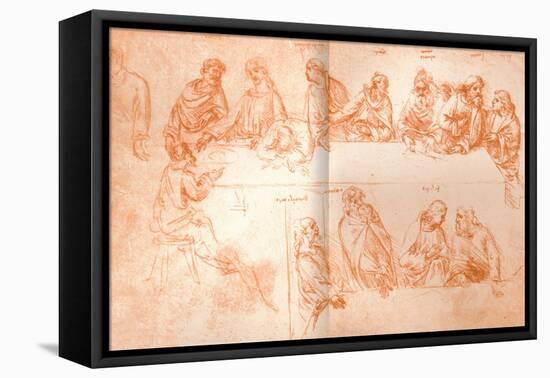 Preparatory sketch for the painting of `The Last Supper`, c1494-c1499 (1883)-Leonardo Da Vinci-Framed Stretched Canvas