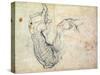 Preparatory Study for the Arm of Christ in the Last Judgement, 1535-41-Michelangelo Buonarroti-Stretched Canvas