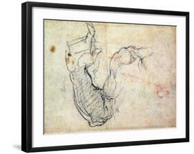 Preparatory Study for the Arm of Christ in the Last Judgement, 1535-41-Michelangelo Buonarroti-Framed Giclee Print