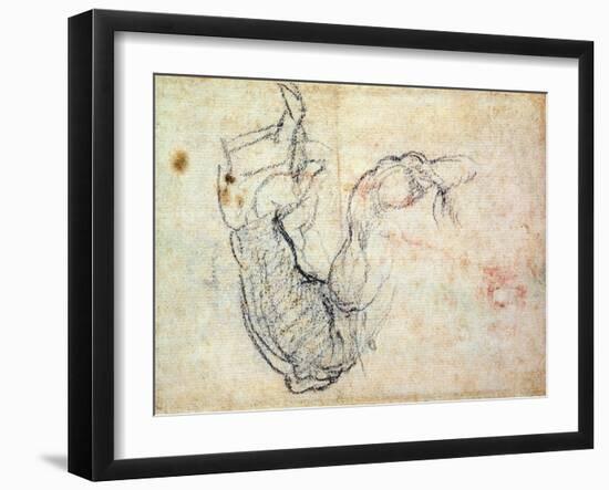 Preparatory Study for the Arm of Christ in the Last Judgement, 1535-41-Michelangelo Buonarroti-Framed Giclee Print