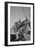 Preparing a Fighter-null-Framed Art Print