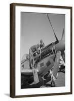 Preparing a Fighter-null-Framed Art Print