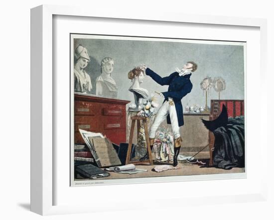 Preparing a Wig-Philibert Louis Debucourt-Framed Giclee Print