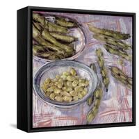 Preparing Broad Beans-Felicity House-Framed Stretched Canvas