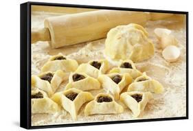Preparing Cookies with Poppy Seed Filling  for Purim (Hamantaschen)-Elzbieta Sekowska-Framed Stretched Canvas