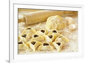 Preparing Cookies with Poppy Seed Filling  for Purim (Hamantaschen)-Elzbieta Sekowska-Framed Photographic Print