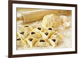 Preparing Cookies with Poppy Seed Filling  for Purim (Hamantaschen)-Elzbieta Sekowska-Framed Photographic Print