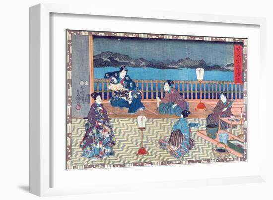 Preparing Fish (Colour Woodcut)-Japanese-Framed Giclee Print