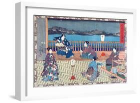 Preparing Fish (Colour Woodcut)-Japanese-Framed Giclee Print