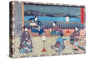 Preparing Fish (Colour Woodcut)-Japanese-Stretched Canvas
