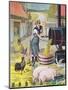 Preparing Food for the Animals in the Farmyard-null-Mounted Giclee Print