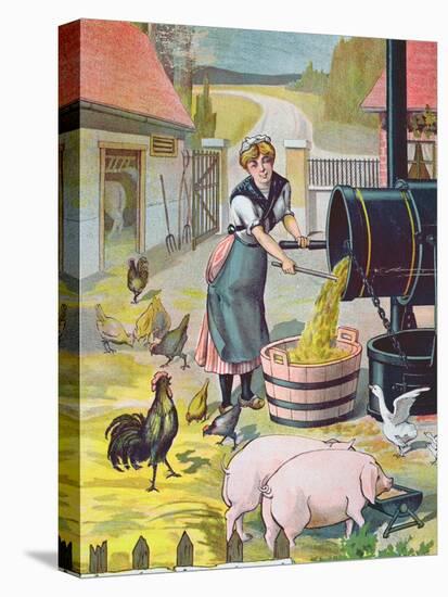 Preparing Food for the Animals in the Farmyard-null-Stretched Canvas