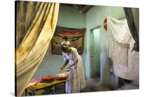 Preparing for Coffee Ceremony, Abi-Adi, Tigre Region, Ethiopia, Africa-Bruno Barbier-Stretched Canvas