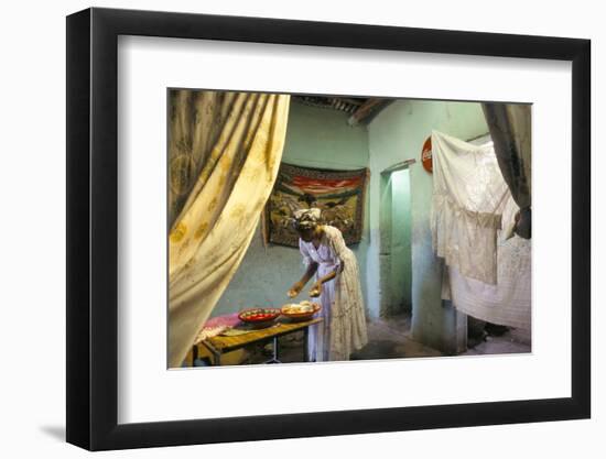 Preparing for Coffee Ceremony, Abi-Adi, Tigre Region, Ethiopia, Africa-Bruno Barbier-Framed Premium Photographic Print