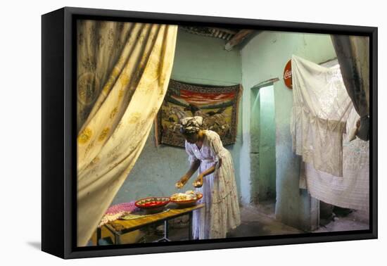 Preparing for Coffee Ceremony, Abi-Adi, Tigre Region, Ethiopia, Africa-Bruno Barbier-Framed Stretched Canvas