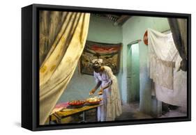 Preparing for Coffee Ceremony, Abi-Adi, Tigre Region, Ethiopia, Africa-Bruno Barbier-Framed Stretched Canvas