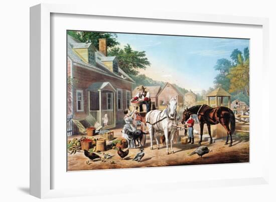 Preparing for Market (C&I)-Currier & Ives-Framed Giclee Print