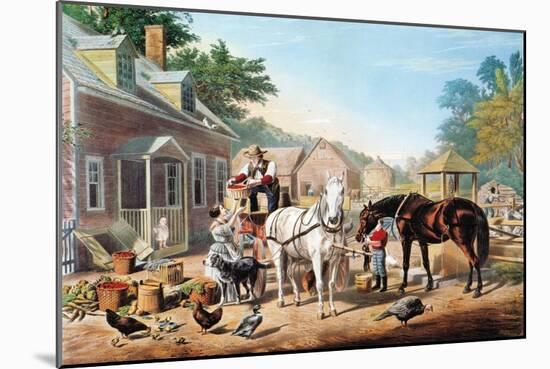 Preparing for Market (C&I)-Currier & Ives-Mounted Giclee Print