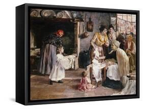 Preparing for the Baptism-Egisto Lancerotto-Framed Stretched Canvas