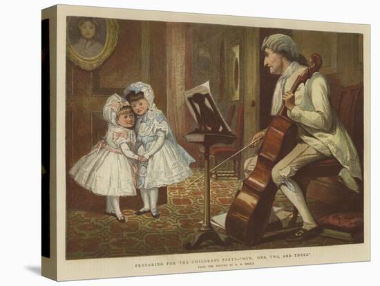 Preparing for the Children's Party, Now, One, Two, and Three-Alfred Edward Emslie-Stretched Canvas