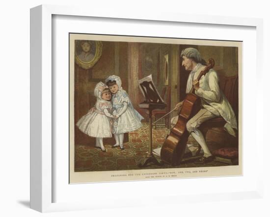 Preparing for the Children's Party, Now, One, Two, and Three-Alfred Edward Emslie-Framed Giclee Print