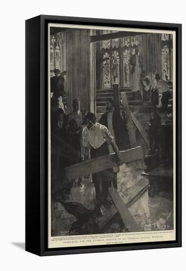 Preparing for the Funeral Service in St George's Chapel, Windsor-Frank Craig-Framed Stretched Canvas