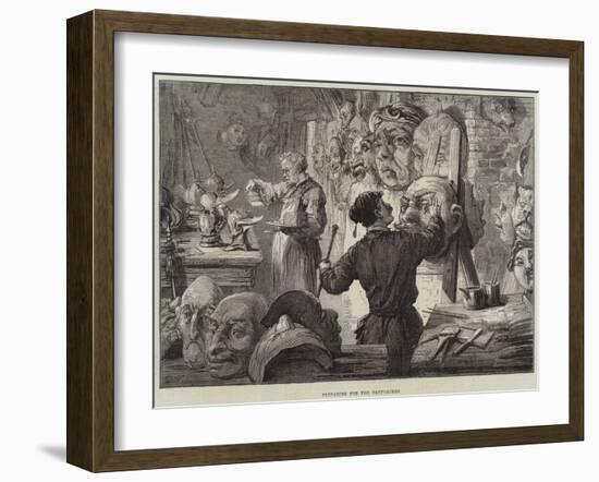 Preparing for the Pantomimes-David Henry Friston-Framed Giclee Print