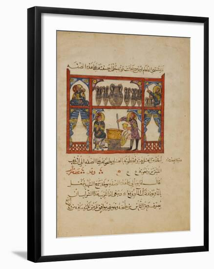 Preparing medicine from Honey,-Islamic School-Framed Giclee Print