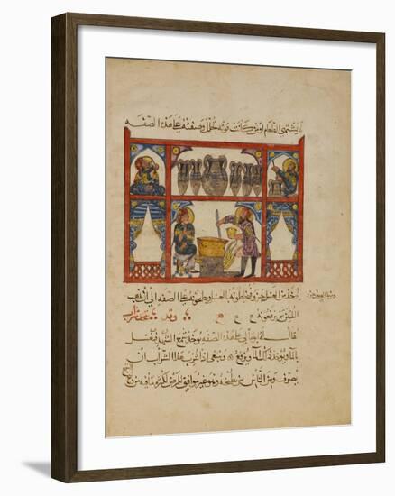 Preparing medicine from Honey,-Islamic School-Framed Giclee Print