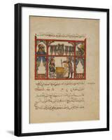 Preparing medicine from Honey,-Islamic School-Framed Giclee Print