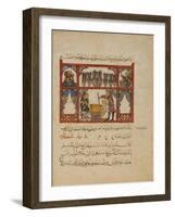 Preparing medicine from Honey,-Islamic School-Framed Giclee Print