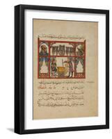 Preparing medicine from Honey,-Islamic School-Framed Giclee Print